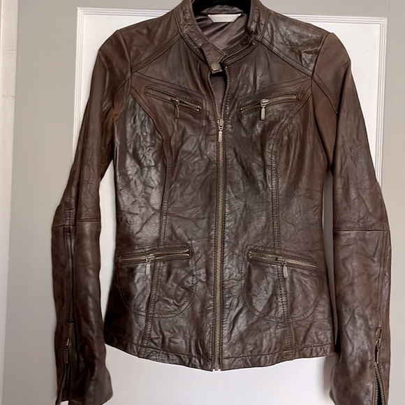 PROMOD BROWN LEATHER JACKET - Picture 1 of 10